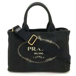 PRADA Black Canvas Shoulder Bag